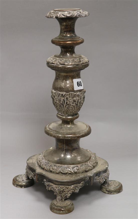 A plated candlestick